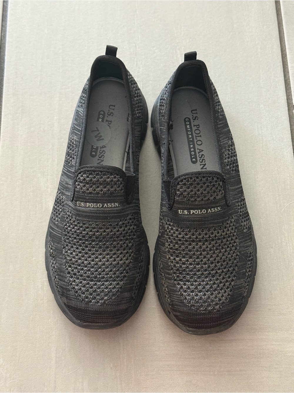 Women’s U.S. Polo Assn. Black Knit Slip-On Shoes